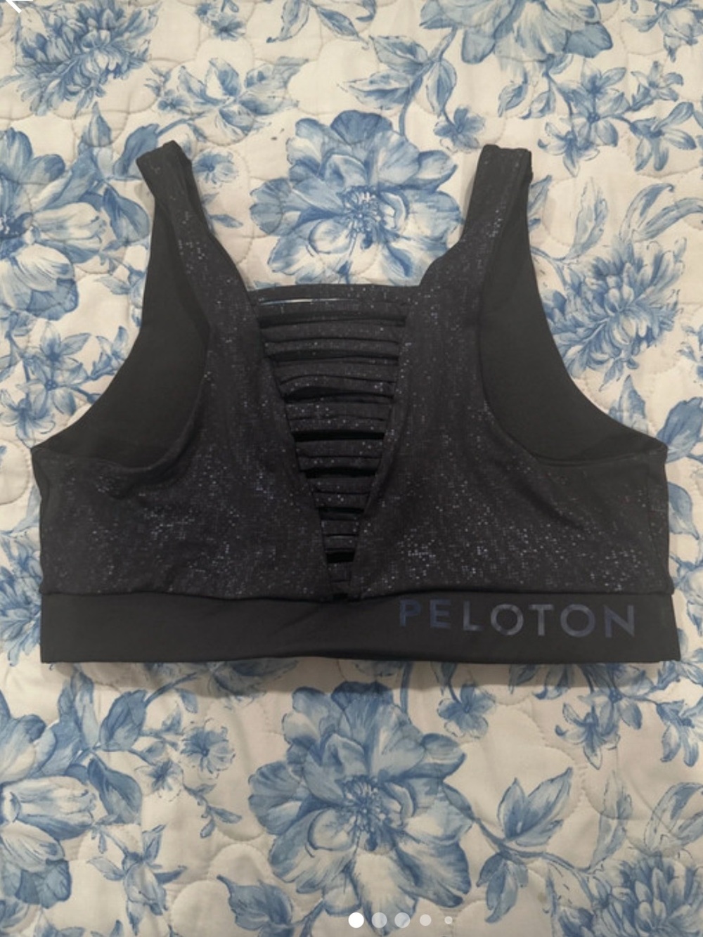 Peloton Black Sparkle Ladder-Back Sports Bra